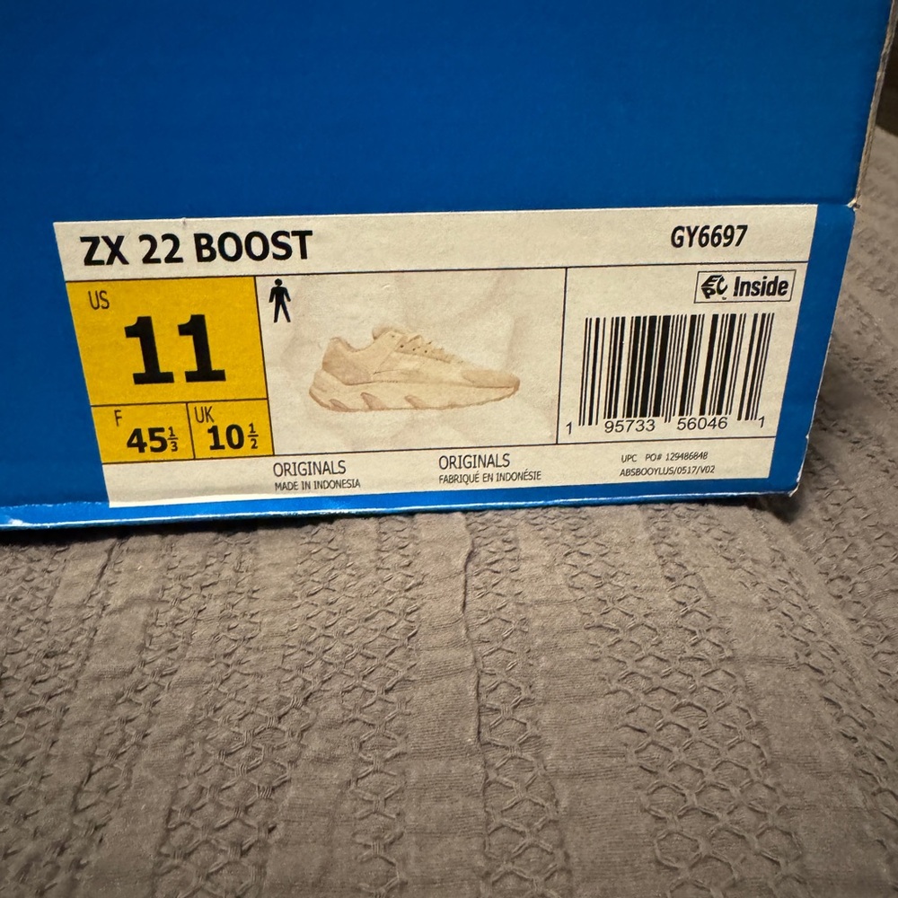 Adidas Men's ZX22 Cream Sneakers Size 11 - Picture 3 of 3